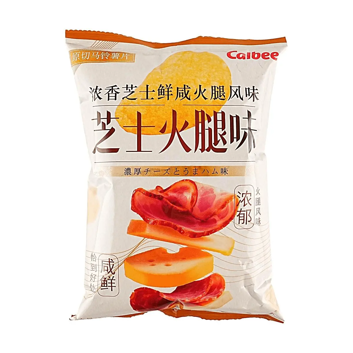 Calbee Japanese Cheese & Ham Potato Chips 52g - Rich Savory Snack