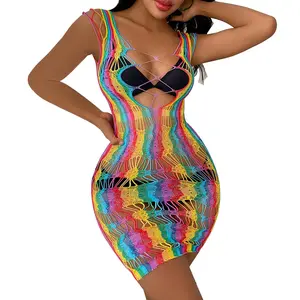 Famstar Sexy Lingerie for Women Naughty Fishnet Lingerie Set Bodysuit Outfits Teddy Erotic Sheer Mesh Lingerie