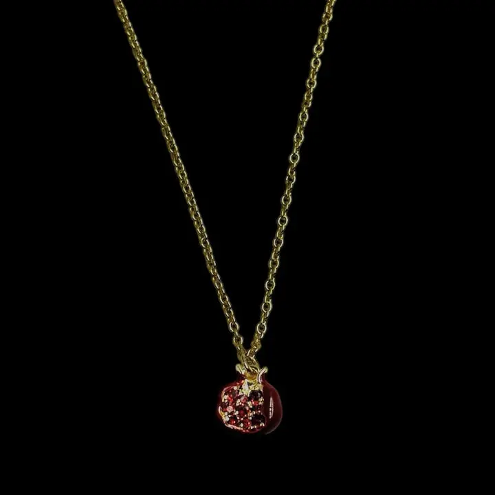 Mini Red Persephone Pomegranate Necklace