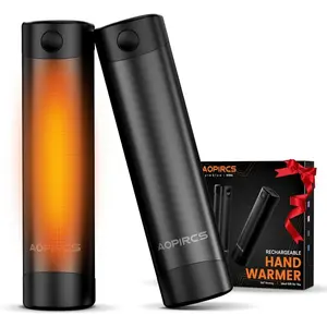 Rechargeable Hand Warmers 2 Pack, Electric Pocket Heater, 300° Heating, 2x5000mAh 9Hrs Long Last, 3 Settings-Camping, Hunting Gear, Christmas Stocking Stuffers Gifts for Men