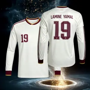 2026 Spain Away 19#Lamine Yamal and 20#Pedrl Short And Long Sleeve Soccer Jersey Fans Version Breathable