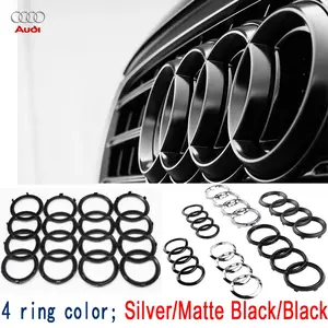 High Gloss Abs Car Emblem Quad Ring, Car Decals, Fits Audi A3 A5 A4l A6l A7 A8 Q2q3q5 Q7 A4a8lttsq8s3s4s5s6s7r8rs7rs6rs5rs4rs3, Precision Fit, Anti-Scratch