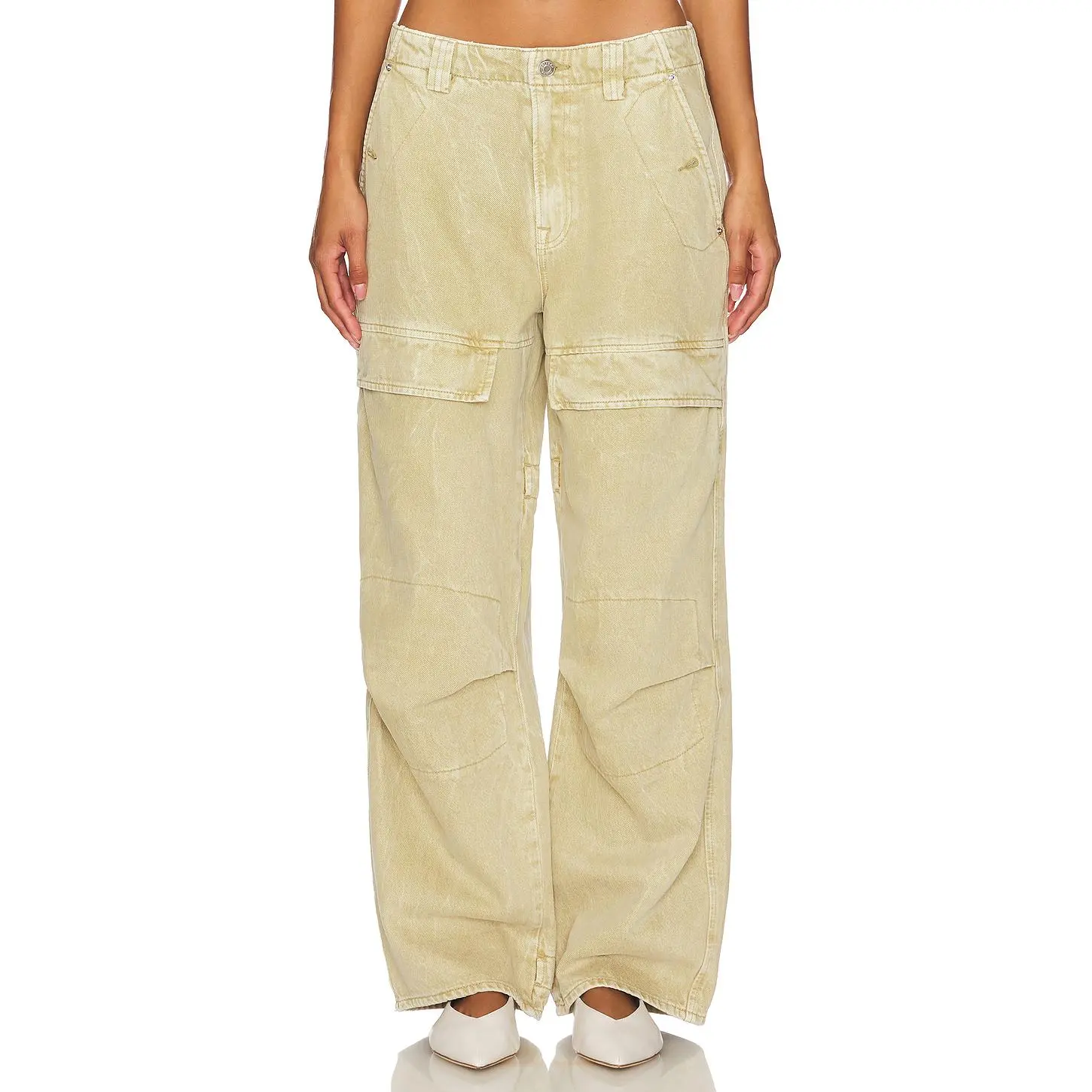 GRLFRND Steph Low Rise Cargo Jeans in Slide Rock