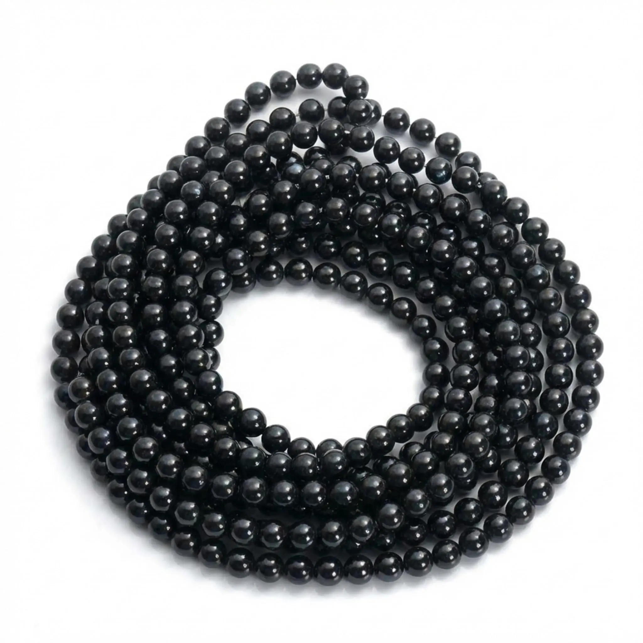 Anderson's Round Black Beads - 33 In, Set of 24, DIY Beading & Jewelry Making Supplies, Sports Fan Gear, School Spirit Accessories, Watch Party Decor
