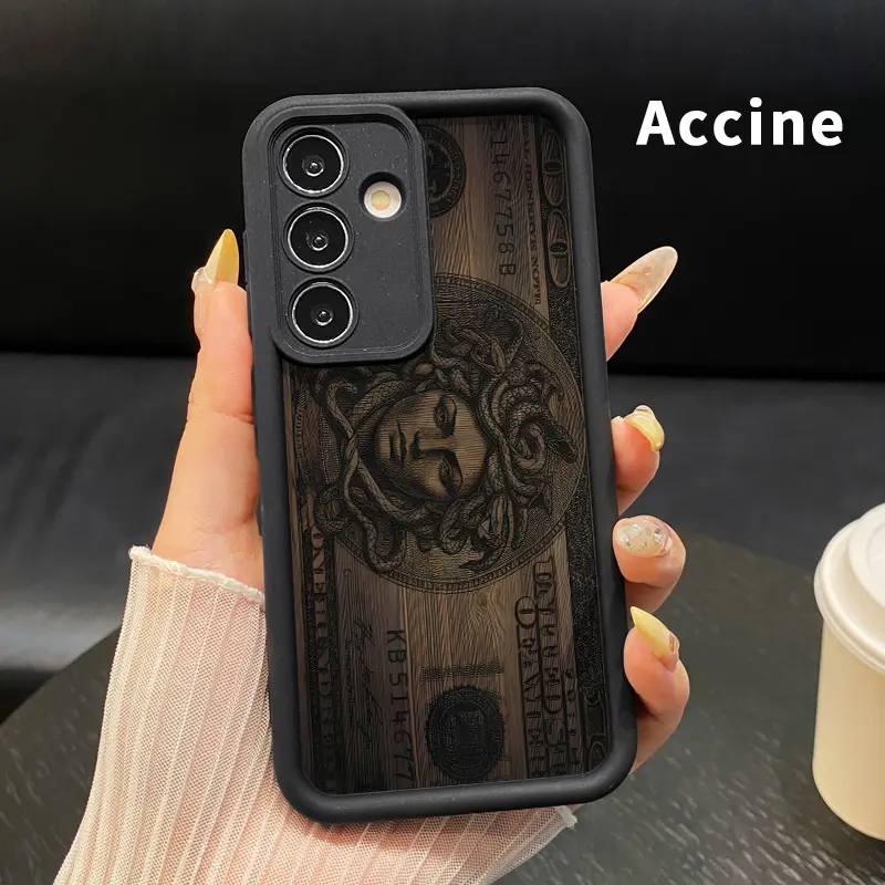 Phone Case Compatible with Samsung Galaxy S26 S23 Ultra S24 Plus S25 S22 Money Medusa Wood Anti-Scratch Shockproof Soft Silicone Protective Cover