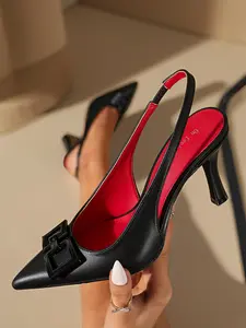 Women's Elegant Footwear, Fashionable High Heel Sandals, Trendy Pointed Toe Sandals for Party, Daily Clothing Decor, Stylish All-match Shoes for Women & Girls