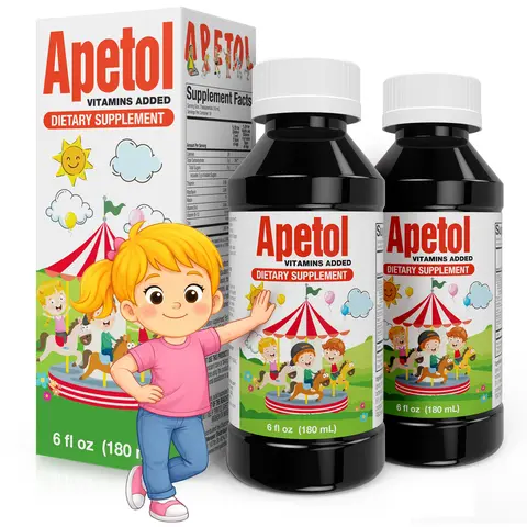 APETOL Suplemento Liquido para el Apetito con Zinc, Lisina y Vitaminas B | Appetite Support for Kids & Adults, 2 Frascos de 6 Fl Oz