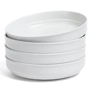 over&back Rimmed 32oz Semi-Matte Stoneware Dinner Bowls