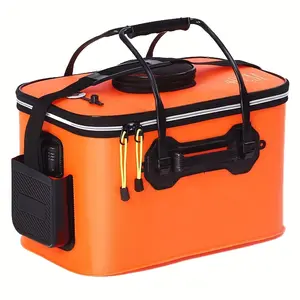 Fishing Bucket, Foldable Fish Bucket, Outdoor Multifunctional EVA Fishing Bag, Live Fish Bait Bucket And Fish Protection Bucket, Live Fish Container, Gift For Men, Valentine'S Day Gift, Without Battery