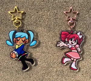 FLAVOR FOLEY Keychains, Static Miku and Spoken For Teto Keychains, Vocaloid Keychain, Hatsune Miku and Kasane Teto Acrylic Keycharms, Cute Keyring Accessory, Fun Charm For Backpack Or Purse | High Quality and Customer Favorite Items