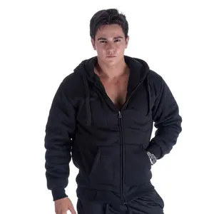 Heavyweight Sherpa Mens Zip Up Hoodie Thick Fleece Full-Zip Winter Hooded Jacket Fashion Pullover Sweatshirt