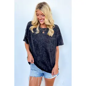 Vintage Edge Washed Drop Shoulder Top - BACK IN STOCK