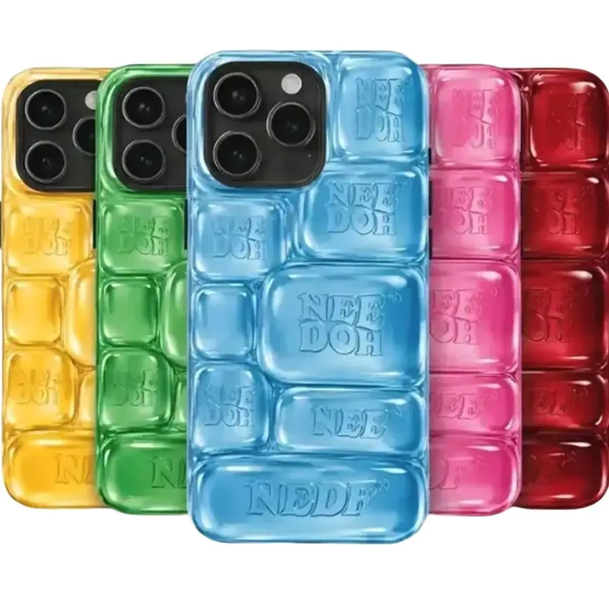 NeeDoh Cool Crush Ice Cube Phone Case, 2D Visual Printed Graphic Hard Phone Compatible with iPhone X, 11, 12, 13, 14, 15, 16, 17 & Samsung