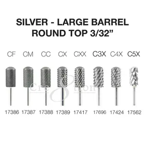 Cre8tion Silver Carbide- Large Barrel-Round Top- 3/32"