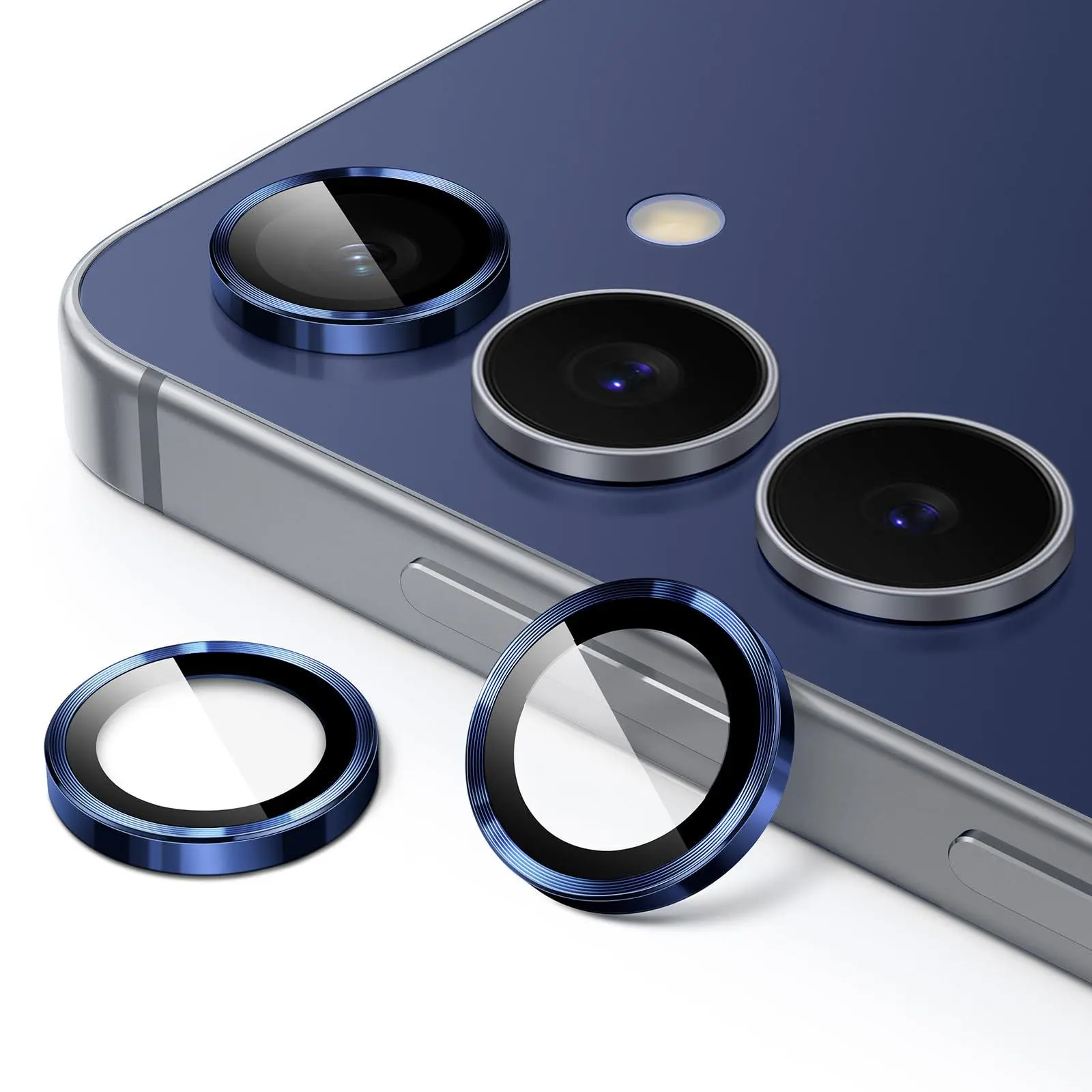 JETech Smartphone Camera Lens Protector for Samsung Galaxy S25 Series, 9H Tempered Glass, Aluminium Individual Ring Cover, HD Clear, 1 Set, Cellphone Protection Accessories, Installation, S25 Fe