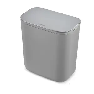 Garvee 2.4 Gallon/9L Hanging Compost Bin with Stainless Steel Lid, Mountable Under Sink for Kitchen Cabinet Door, Ideal Food Waste Container for RV, Bathroom, Office - Grey