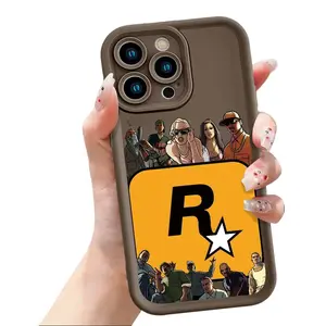 Cool GTA R Star Game Character Collage Phone Case for iPhone 17 16 15 14 Pro Max 13 12 11 XR XS Plus Air | Slim Shockproof Anti Scratch TPU Protective Cover | Retro Gaming Phone Accessory