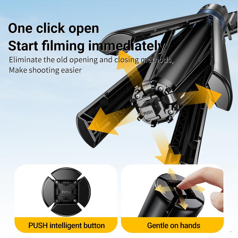 INFOJIFA Auto Face Tracking Tripod 360°  Rotatable Stainless Steel Stand with Remote & Gesture Control for iPhone Camera TikTok Vlog Streaming Video Selfie