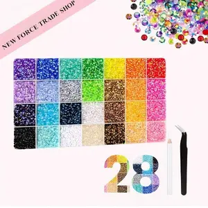 SummerVibes 34000Pcs Bedazzling Kit with Rhinestones 3mm, 28 Colors Bedazzler Kit Resin Rhinestones Nail Gems  Art Supplies, Diamond Art Kits Accessories with tools