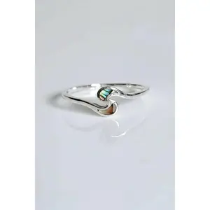 Sterling Silver Dainty Abalone Sterling Silver Ring, 925 Genuine Abalone Ring  Hypoallergenic Jewelry