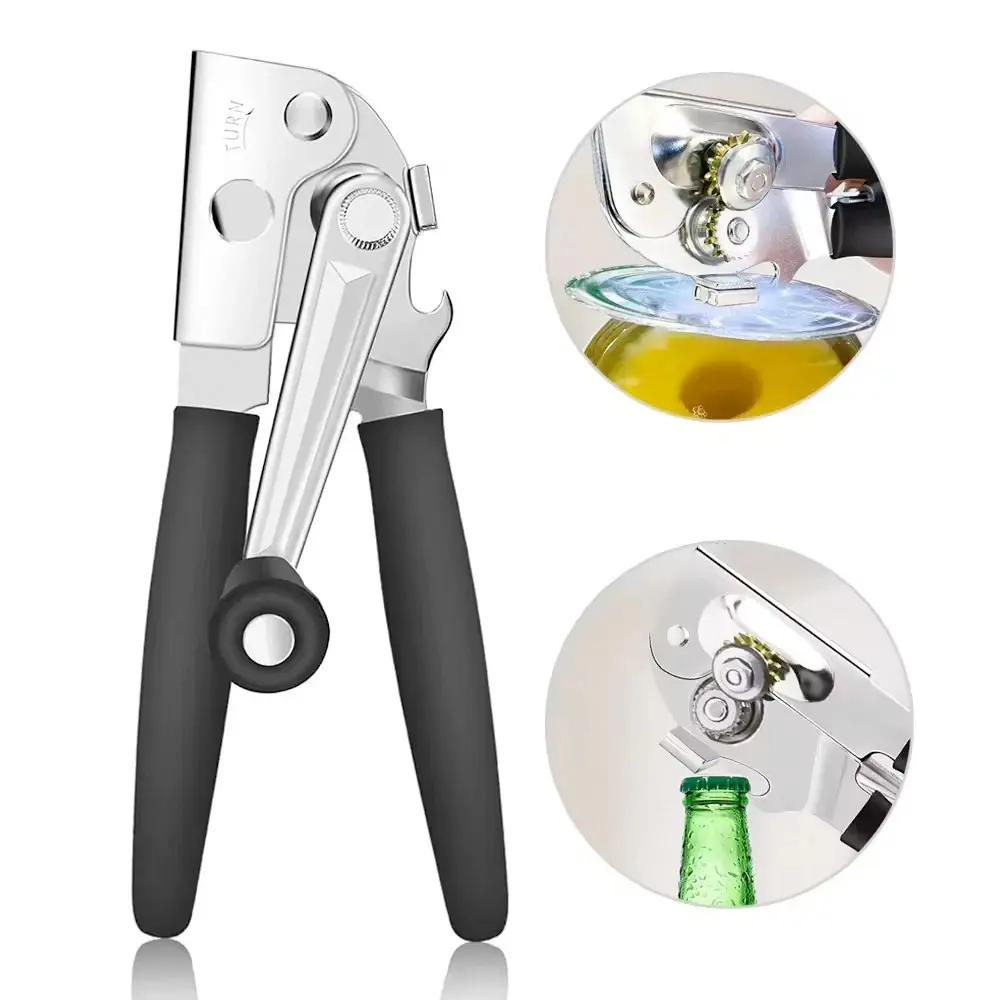 Manual Can Opener with Soft Handles,Commercial Can Openers Heavy Duty, Ergonomic Easy-Turn Crank for Seniors,Industrial Can Opener for Restaurant,home essentials