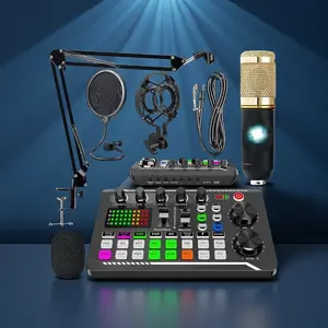 Podcast Equipment Bundle with Soundcard and Voice Changer, Audio Interface for Live Streaming and Vlogging, Perfect Recording Studio Package