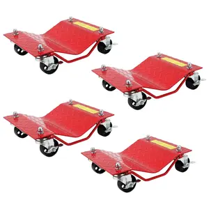 Car Wheel Dolly Set of 4, 8000 LBS Capacity Tire Cart with Brakes, Heavy Duty Vehicle Wheel Carts, Vehicle Tire Skate Set for Truck, Trailer, SUV, ATV Moving, Garage Auto Repair, Maintenance & Storage