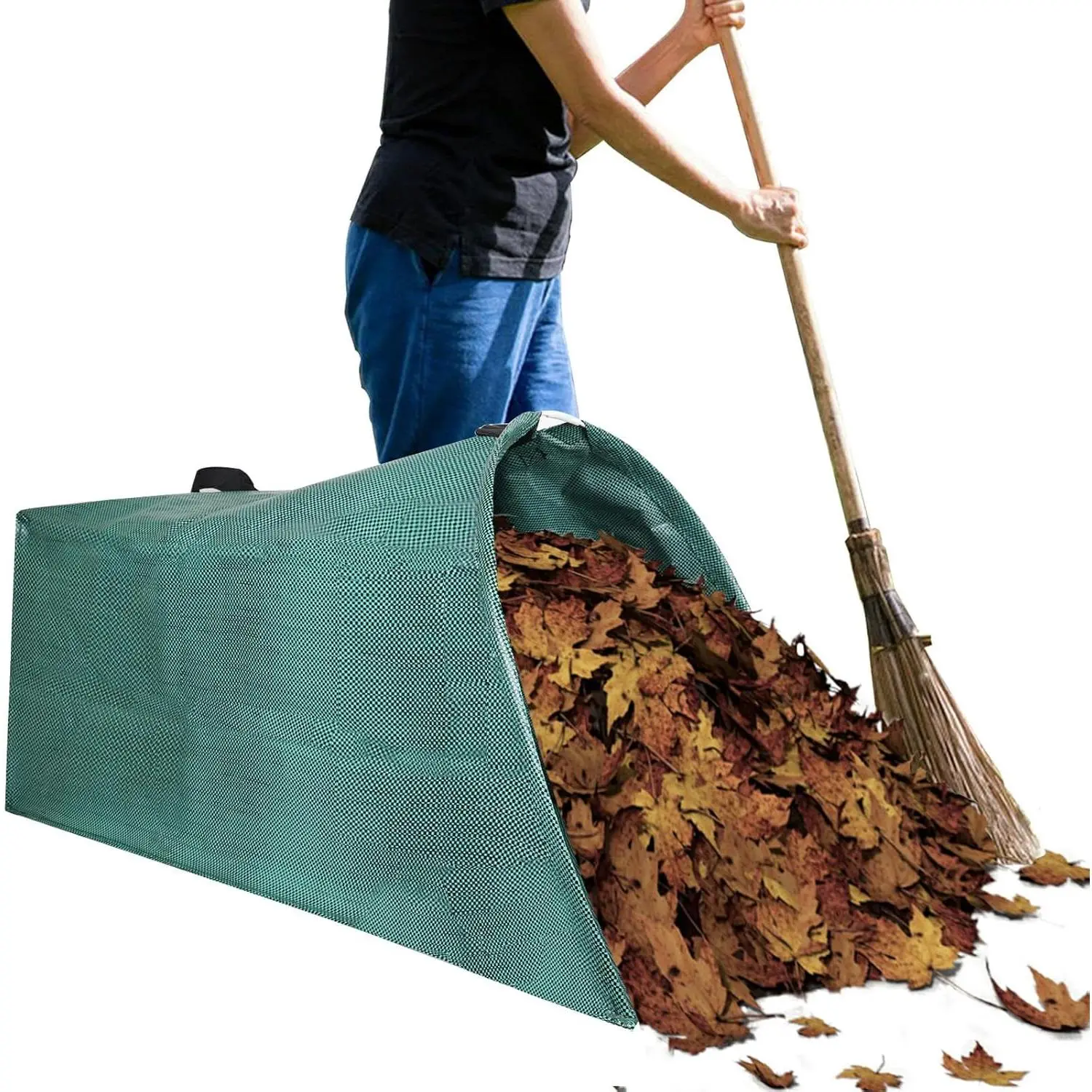 Leaf Collector Leaf Shovel, Foldable Yard Waste Bag, Extra Large Lawn Bag Leaf Bag, Heavy Duty Leaf Collection Tool Leaf Loader, Reusable Yard Garden Bag for Leaf Lawn Waste (200 Liters)