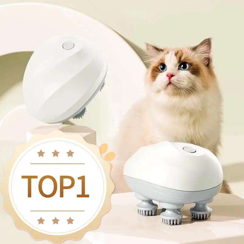 Cordless Electric Pet Head Massager-Multi-Mode Vibration for Cats and Dogs