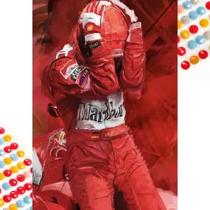 5D DIY Full Drill Round Diamond Painting - Diamond Art Kit Racer Celebration Mosaic, Canvas - DIY Decorative Painting, Home Wall Decor, Suitable for Halloween and Christmas, Birthday and Anniversary Gifts
