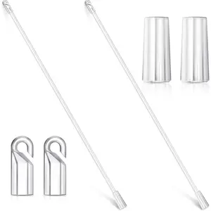 2 Pieces Blind Wand Vertical Blinds Replacement Parts Blind Stick Rod with Hook and Grip Clear for Window(Plastic,12 Inch)