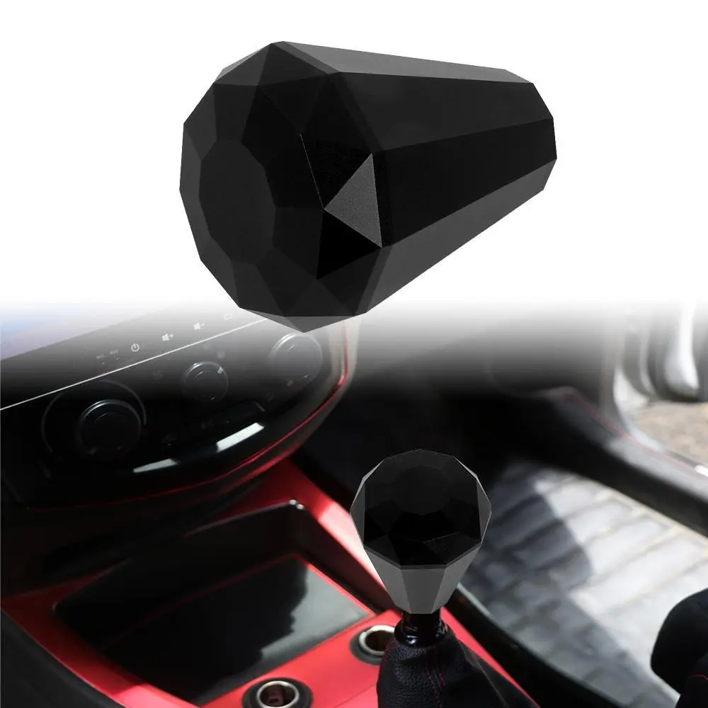 Brand New Universal Aluminum Diamond Black Manual Gear Shift Knob Shifter