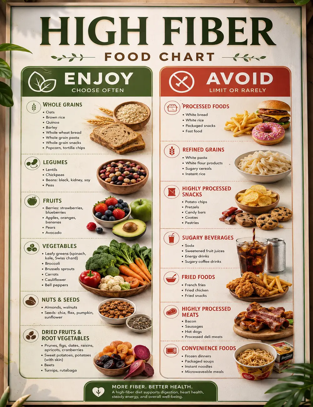 High Fiber Food Chart Poster, High Fiber Foods List, Healthy Eating Wall Art, Dietary Fiber Food Guide, Nutrition Chart, Healthy Food Poster, Whole Grains Fruits Vegetables Nuts Seeds, Kitchen Decor, Nutrition Education, Dietitian Office Classroom Wall