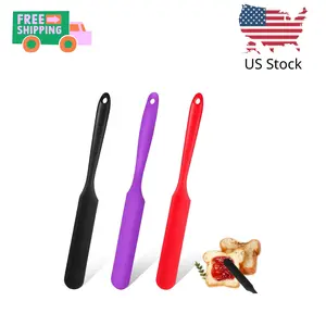 Silicone Jar Spatula, 3Pcs Spatulas Kitchen Set, Heat Resistant Jam Spreader