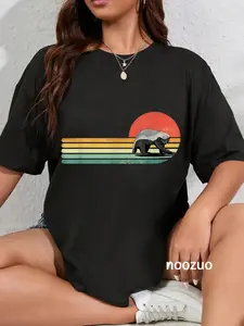 100% Cotton Honey Badger Shirt Retro Style Wild Animal Lover Zookeeper T-Shirt