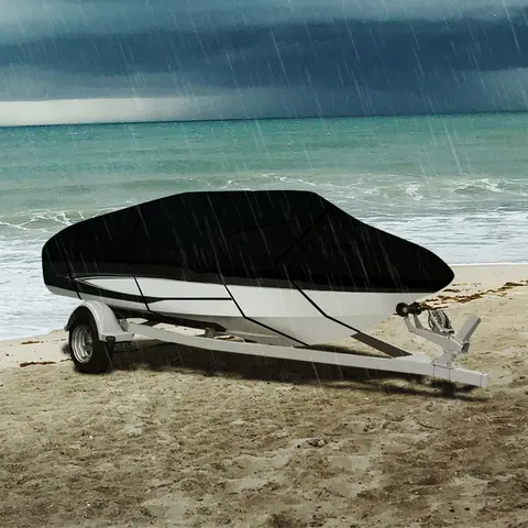 High Quality Customized Universal Fit Waterproof Polyester Boat Cover for Trailerable Boat Size 11' - 24' Up To 96"