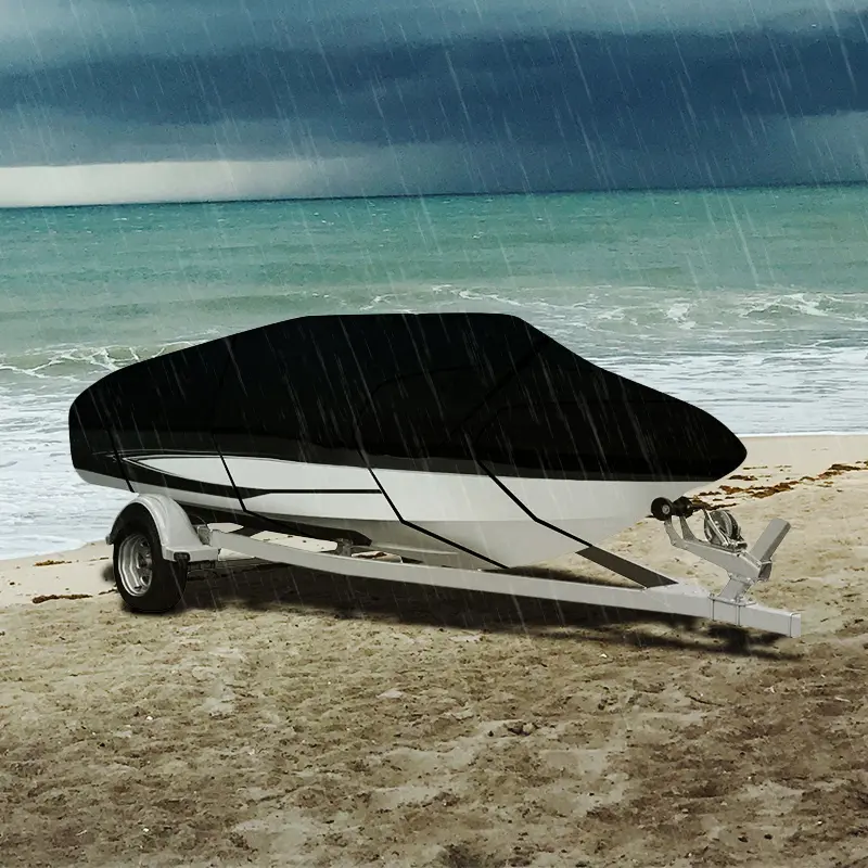 High Quality Customized Universal Fit Waterproof Polyester Boat Cover for Trailerable Boat Size 11' - 24' Up To 96"
