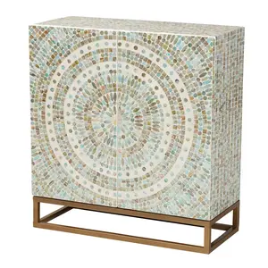 Baxton Studio Quintus Boho Multipurpose Shelving and Cabinet, 2-Shelf, White