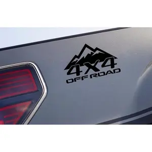 4x4 OFF ROAD Mountain Decal Sticker Emblem Racing RAM 1500 2500 Bedside   Dakota F-150 Tundra  Racing  Truck Logo Vinyl   2Pcs