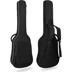 38 40 41 Inch Electric Guitar Bag, Electric Guitar Gig Bag 0.35 Inch  Thick Padding Backpack Soft Electric Guitar Case Dual Adjustable  Strap Pocket &  Hanger Loop Black