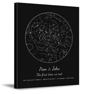 Personalized Star Map with Couple's Names and Special Date Message on it,Perfect Present for Anniversary,Wedding,Birthday,Holidays