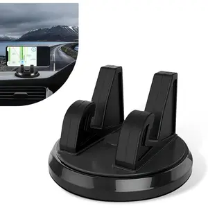 Pack-1 Car Dashboard Mobile Phone Holder, Vertical and Horizontal One-Handed Pick-up Navigation Holder, 360 Degree Rotatable Self-Adhesive Support Bracket, Universal for Cars Home (Black)