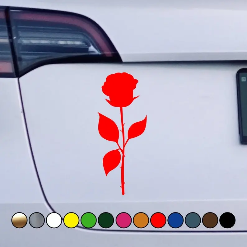 Flower Rose Sticker Flower Bloosom Spring Nature - Perfect Cut Color Decal Vinyl Sticker - Multiple sizes and colors available!