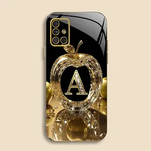 Suitable for [Galaxy A51 5g] New high-end gold letter electroplated gold edge mobile phone case new business simple explosion-proof mobile phone case affordable anti-fall anti-fingerprint 995