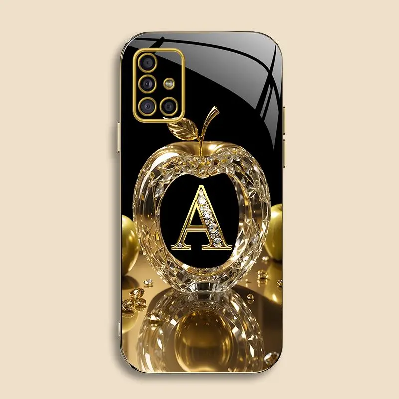 Suitable for [Galaxy A71 5g] New high-end gold letter electroplated gold edge mobile phone case new business simple explosion-proof mobile phone case affordable anti-fall anti-fingerprint 995