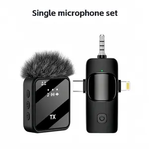 3-in-1 Square Lavalier Microphone High-Efficiency Noise-Canceling Compact with Clip Mirror Finish Fuzzy Mic for Clear Sound Wind and Noise Professional Equipment for Photography Travel Interviews Vlogs Plug and Play