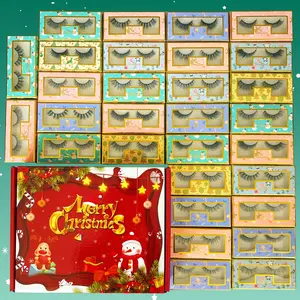30 Pairs Natural & Medium Faux Mink Lashes Soft Lightweight Handmade Luxurious Fake Strip Eyelashes for Makeup Cosmetic Christmas False Eyelashes Set