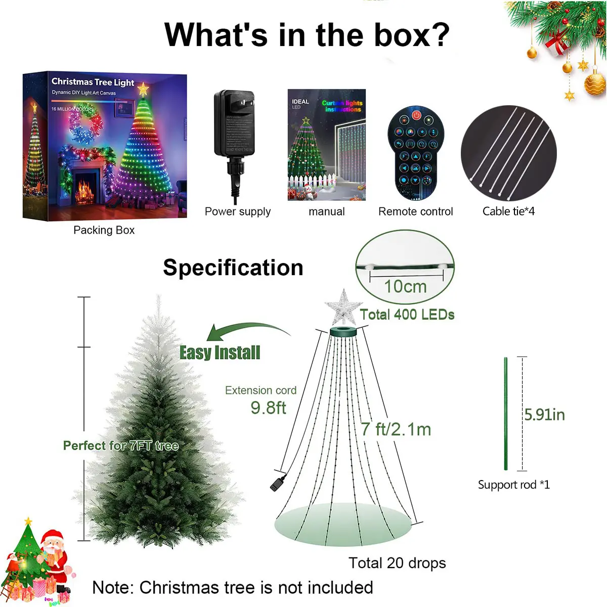 7Ft Christmas Tree Light(2025)- Tree not