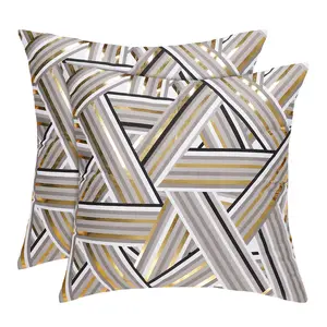 PiccoCasa Bronzing Home Pillowcase 18x18 Inch Decorative Cushion Pillow Cover Couch Gold Print Throw Pillow Covers 2pcs