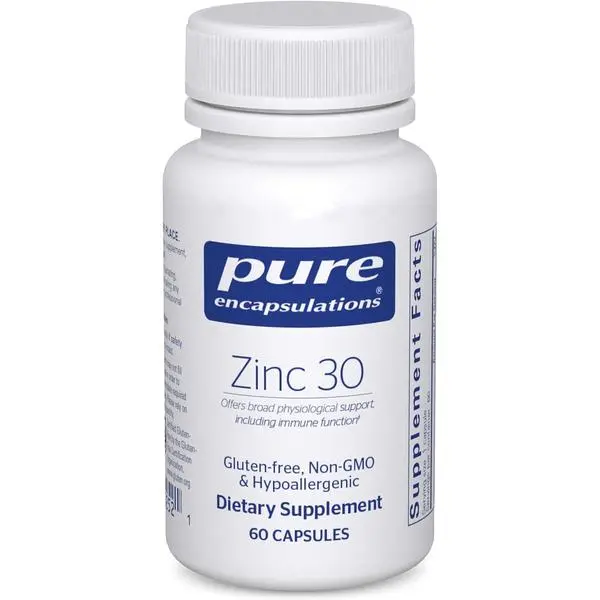 Pure Encapsulations Zinc 30 mg - Supplement for Immune System Support, Growth and Development, and Wound Healing* - with Zinc Picolinate 30 mg - 60 Capsules